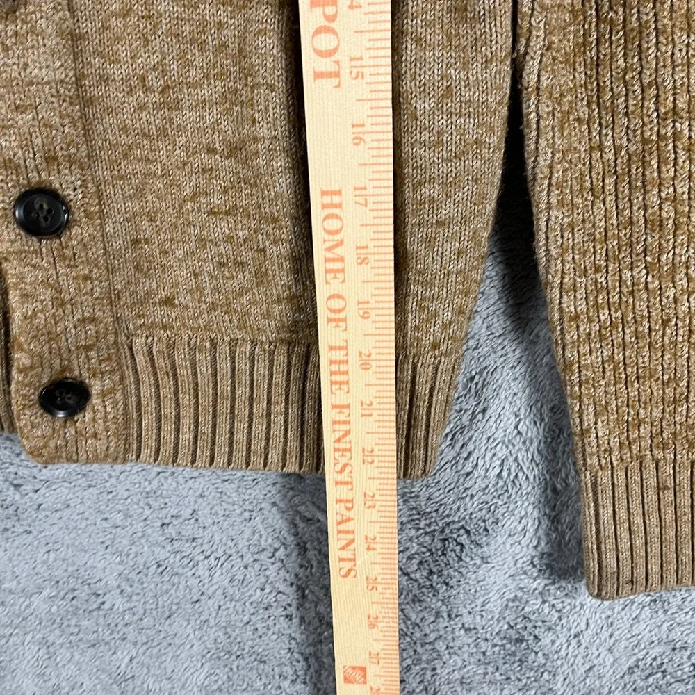 Banana Republic Shawl Collar Cardigan Sweater Mens M Tan Wool Blend Chunky Knit